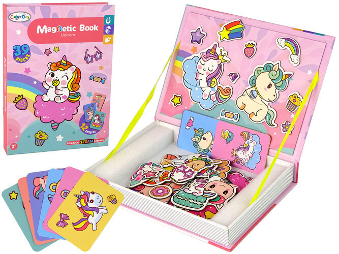 Magnetinė knyga dėlionė Vienaragiai Color Day kaina ir informacija | Lavinamieji žaislai | pigu.lt