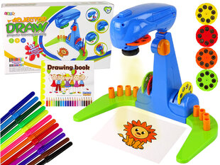 Piešimo projektorius su priedais Lean Toys, mėlynas цена и информация | Игрушки для мальчиков | pigu.lt