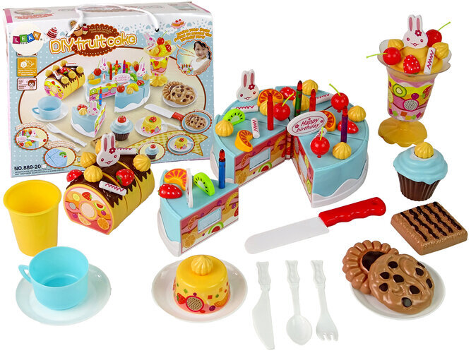 Žaislinis torto rinkinys su priedais Lean Toys цена и информация | Žaislai mergaitėms | pigu.lt
