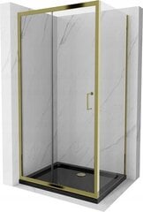 Dušo kabina Mexen Apia Black/Gold, 90 x 80 cm kaina ir informacija | Dušo kabinos | pigu.lt