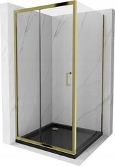 Dušo kabina Mexen Apia Black/Gold, 100 x 100 cm kaina ir informacija | Dušo kabinos | pigu.lt