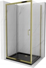 Dušo kabina Mexen Apia Black/Gold, 120 x 80 cm kaina ir informacija | Dušo kabinos | pigu.lt