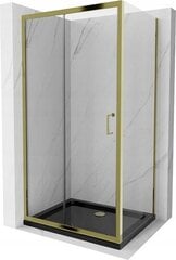 Dušo kabina Mexen Apia Black/Gold, 120 x 100 cm kaina ir informacija | Dušo kabinos | pigu.lt