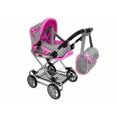 Lėlių vežimėlis 2in1, rožinis/pilkas kaina ir informacija | Žaislai mergaitėms | pigu.lt