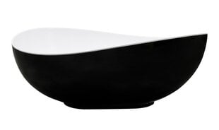 Vonia Besco Siya Black&White 172, su Klik-klak Graphite valomu iš viršaus kaina ir informacija | Vonios | pigu.lt