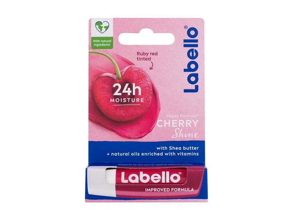 Lūpų balzamas Labello Cherry Shine, 4,8 g цена и информация | Lūpų dažai, blizgiai, balzamai, vazelinai | pigu.lt