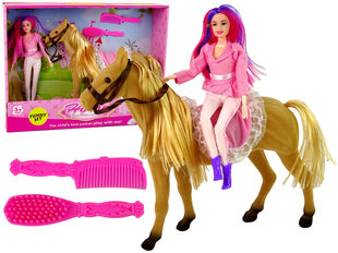 Lėlė raitelė su žirgu ir aksesuarais цена и информация | Игрушки для девочек | pigu.lt