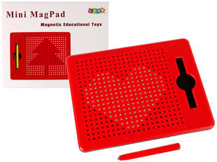 Magnetinė lenta su rutuliukais Mini MagPad Lean Toys, raudona kaina ir informacija | Lavinamieji žaislai | pigu.lt
