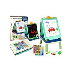 Dvipusė piešimo lenta 3in1 Lean Toys, žalia kaina ir informacija | Lavinamieji žaislai | pigu.lt