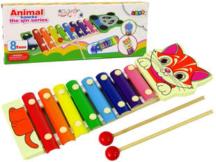 Medinis ksilofonas vaikams Lean Toys Kačiukas kaina ir informacija | Lavinamieji žaislai | pigu.lt