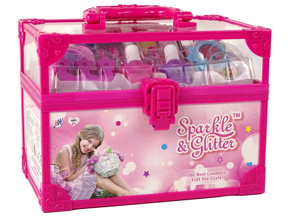 Vaikiškas grožio rinkinys lagaminėlyje Lean Toys, rožinis цена и информация | Žaislai mergaitėms | pigu.lt