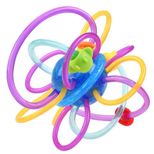 Sensorinis kramtukas - barškutis Hola, violetinis kaina ir informacija | Žaislai kūdikiams | pigu.lt