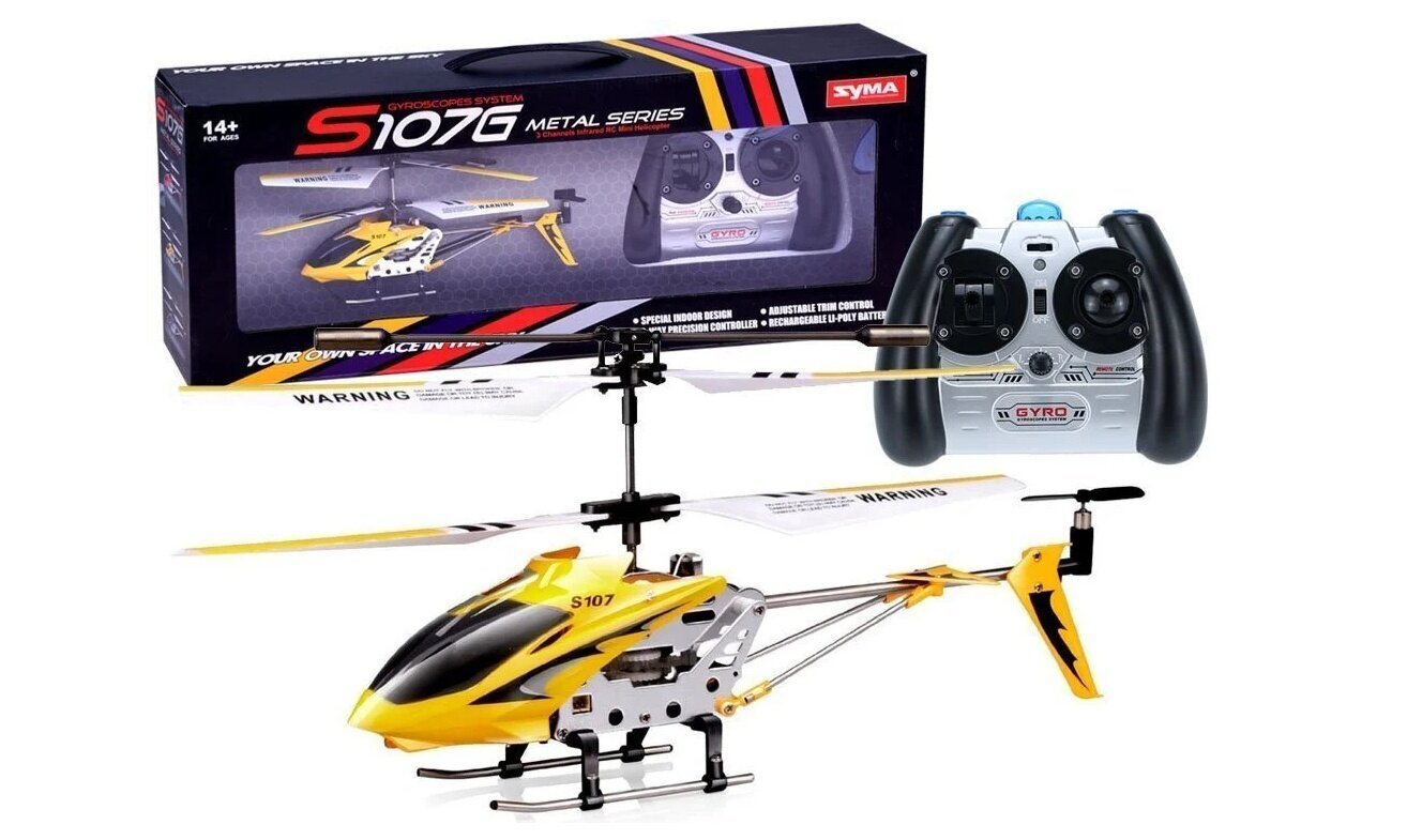 Sraigtasparnis su nuotolinio valdymo pultu Syma S107G, geltonas kaina ir informacija | Žaislai berniukams | pigu.lt