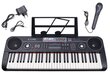 Vaikiškas pianinas su mikrofonu Jokomisiada 328-06 IN0082, juodas kaina ir informacija | Lavinamieji žaislai | pigu.lt