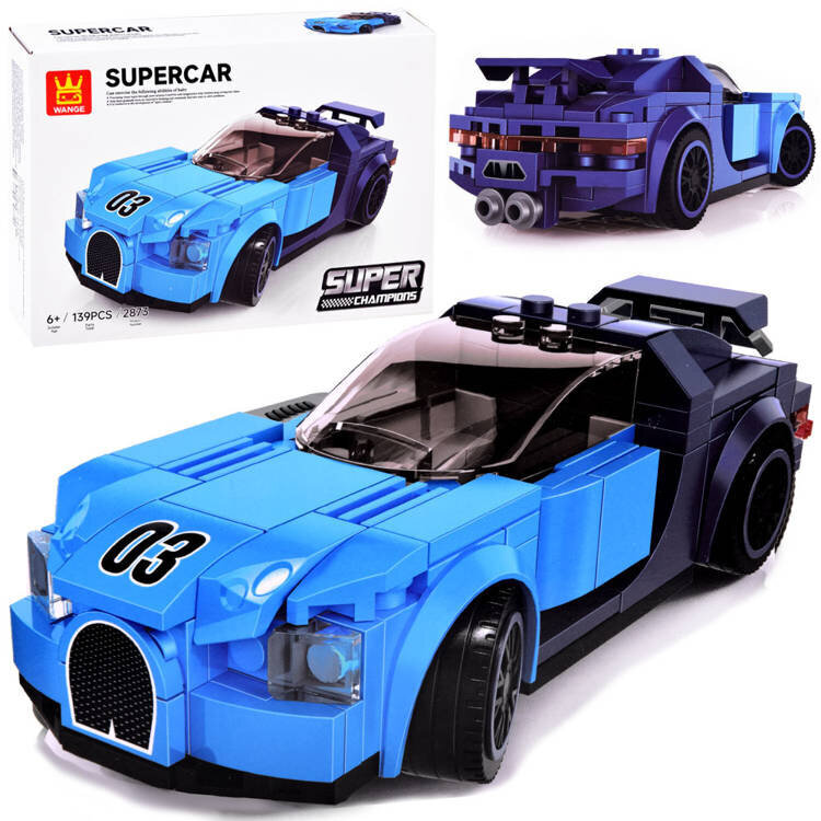 Konstruktorius Sportinis automobilis Wange, mėlynas, 139 d. kaina ir informacija | Konstruktoriai ir kaladėlės | pigu.lt
