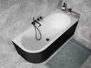 Vonia Besco Avita A-line B&W 150, dešininė, su Klik-klak White su persipylimu slim цена и информация | Для ванны | pigu.lt