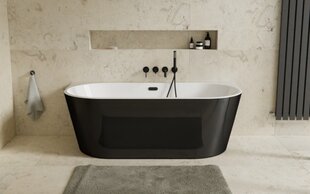 Vonia Besco Vica New B&W 150, su Klik-klak Graphite su persipylimu slim цена и информация | Для ванны | pigu.lt