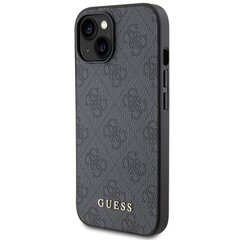 Guess GUHCP15MG4GFGR iPhone 15 Plus 6.7" szary|grey hard case 4G Metal Gold Logo цена и информация | Чехлы для телефонов | pigu.lt