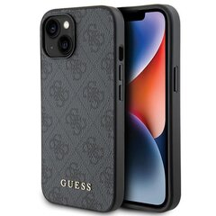 Guess GUHCP15MG4GFGR iPhone 15 Plus 6.7" szary|grey hard case 4G Metal Gold Logo цена и информация | Чехлы для телефонов | pigu.lt