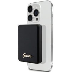 Guess Powerbank indukcyjny 15W GUPBM5ALGSGK 5000mAh czarny|black MagSafe Metal Script Logo цена и информация | Зарядные устройства Power bank | pigu.lt