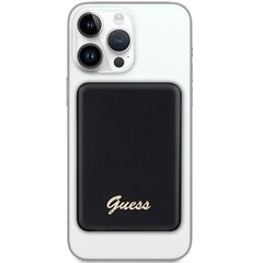 Guess Powerbank indukcyjny 5W GUPBM3ALGSGK 3000mAh czarny|black MagSafe Metal Script Logo цена и информация | Зарядные устройства Power bank | pigu.lt