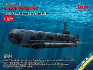 Klijuojamas modelis ICM S019 WWII German Midget Submarine U-Boat Type Molch 1/72 kaina ir informacija | Klijuojami modeliai | pigu.lt