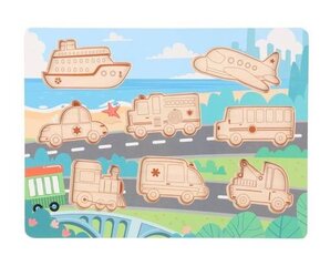 Medinė dėlionė Transportas, 8 d. kaina ir informacija | Dėlionės (puzzle) | pigu.lt