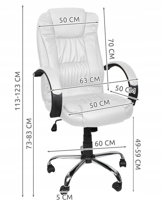 Biuro kėdė Malatec 8984, balta цена и информация | Biuro kėdės | pigu.lt