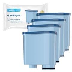 4x сменных картриджа фильтра для воды Wessper AquaClear для эспрессо-машин Saeco/Philips (Saeco AquaClean CA6903/00 и Philips AquaClean CA6903/10) цена и информация | Фильтры для воды | pigu.lt