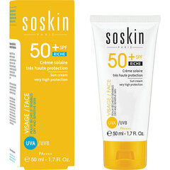 Veido kremas nuo saulės Soskin Sun Guard Face Suncream Rich SPF50+, 50 ml kaina ir informacija | Kremai nuo saulės | pigu.lt