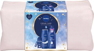 Rinkinys Nivea Creme Care: maitinamasis pienelis, 400 ml + dušo želė, 250 ml + antiperspirantas, 50 ml + lūpų balzamas , 4,8 g + kosmetinė kaina ir informacija | Dušo želė, aliejai | pigu.lt