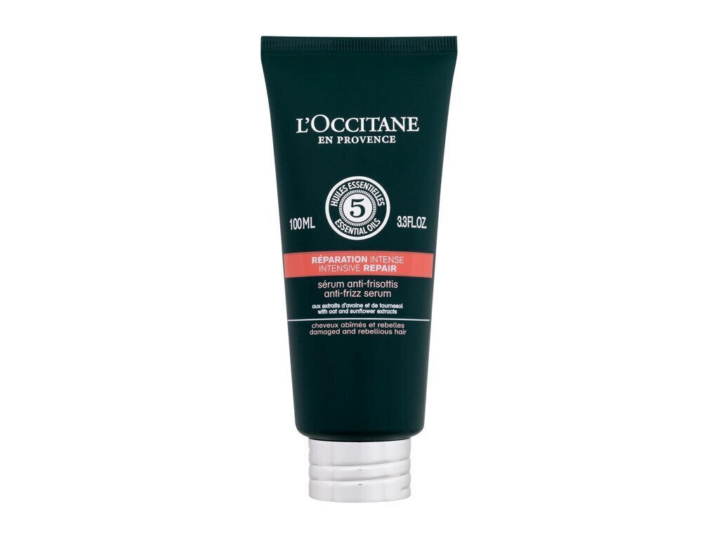 Serumas garbanotiems plaukams L'Occitane Aromachology Intensive Repair Anti-Frizz moterims, 100 ml kaina ir informacija | Priemonės plaukų stiprinimui | pigu.lt