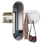 Valgomojo stalas su veidrodžiu Asir, 125x120x12 cm, smėlio/baltos spalvos kaina ir informacija | Prieškambario komplektai | pigu.lt