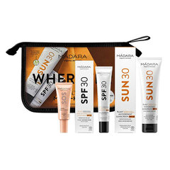 Набор солнцезащитных средств Mádara WhereverSuncare Must-Haves: маска для лица, 17 мл + солнцезащитный крем для лица, 40 мл + солнцезащитный крем для тела, 100 мл цена и информация | Кремы от загара | pigu.lt