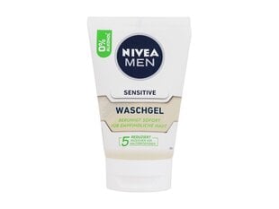 Valomoji želė Nivea Men Sensitive Face Wash Cleansing vyrams, 100 ml kaina ir informacija | Veido prausikliai, valikliai | pigu.lt