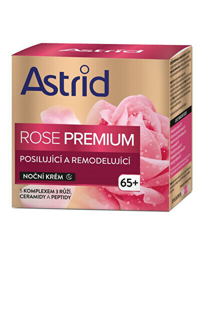 Naktinis veido kremas brandžiai odai Astrid Rose Premium 65+, 50 ml kaina ir informacija | Veido kremai | pigu.lt