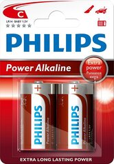 Батарейки Philips Power щелочные, C/R14 B2 цена и информация | Philips Освещение и электротовары | pigu.lt