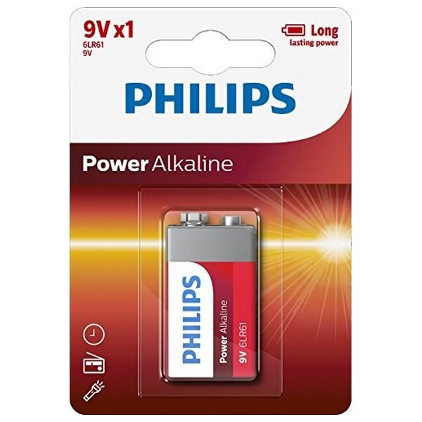 PHILIPS Power Alkaline 9V/6LR61 elementas kaina ir informacija | Elementai | pigu.lt