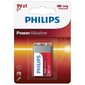 PHILIPS Power Alkaline 9V/6LR61 elementas kaina ir informacija | Elementai | pigu.lt