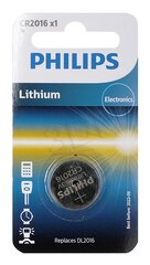 Батарейки Philips Lithium CR2016 цена и информация | Батарейки | pigu.lt