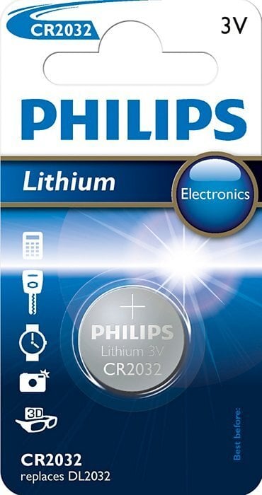 PHILIPS Lithium CR2032 elementas kaina ir informacija | Elementai | pigu.lt