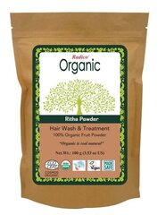 Radico Organic Reetha Powder, 100 g kaina ir informacija | Priemonės plaukų stiprinimui | pigu.lt