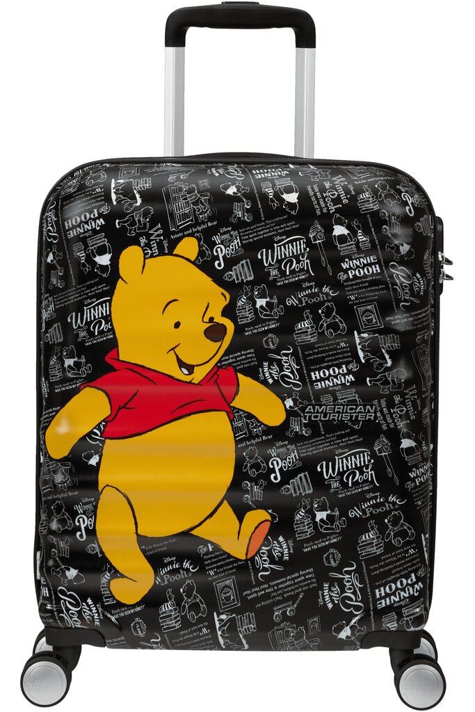 Mažas lagaminas American Tourister Wavebreaker Spinner Disney Winnie The Pooh, S, juodas kaina ir informacija | Lagaminai, kelioniniai krepšiai | pigu.lt