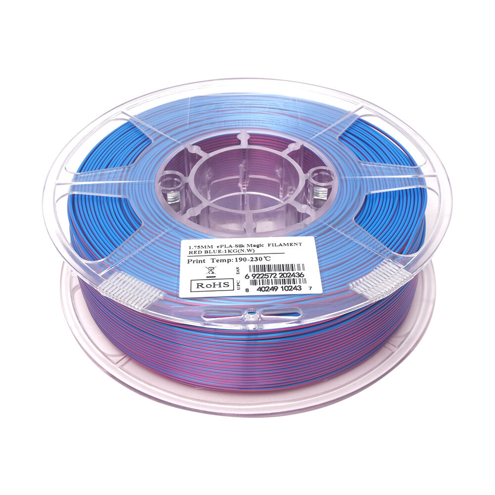 eSUN 3D spausdinimo siūlas ePLA-Silk Magic 1kg Red Purple kaina ir informacija | Išmanioji technika ir priedai | pigu.lt