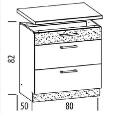 Pastatoma spintelė Modena MD28, 80 cm, ruda/balta kaina ir informacija | Virtuvinės spintelės | pigu.lt