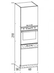 Pastatoma spintelė įmontuojamai orkaitei Modena MD29, 60 cm, balta/pilka цена и информация | Кухонные шкафчики | pigu.lt