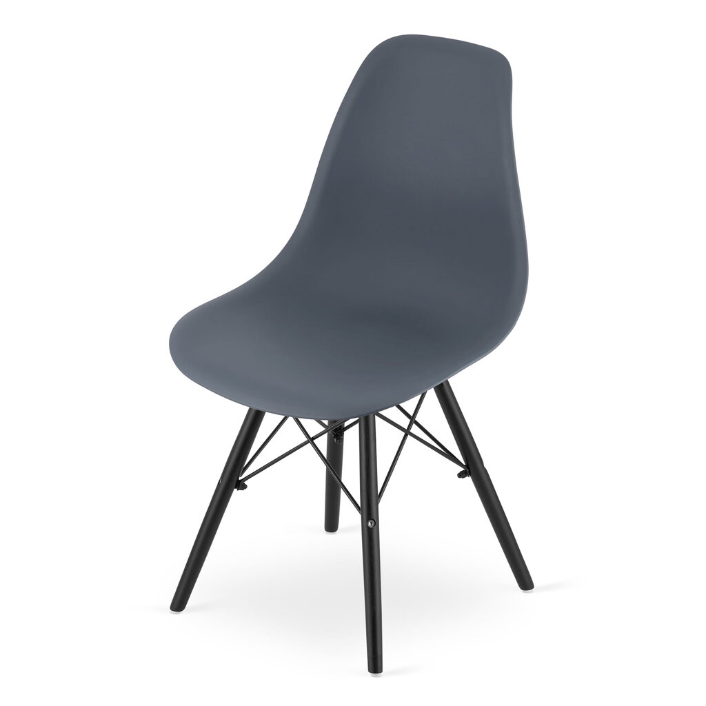 4-ių kėdžių komplektas Osaka, pilkas/juodas kaina ir informacija | Virtuvės ir valgomojo kėdės | pigu.lt