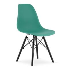 2-ių kėdžių komplektas Osaka, žalias/juodas kaina ir informacija | Virtuvės ir valgomojo kėdės | pigu.lt