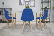 3-ių kėdžių komplektas Osaka, mėlynas/rudas kaina ir informacija | Virtuvės ir valgomojo kėdės | pigu.lt