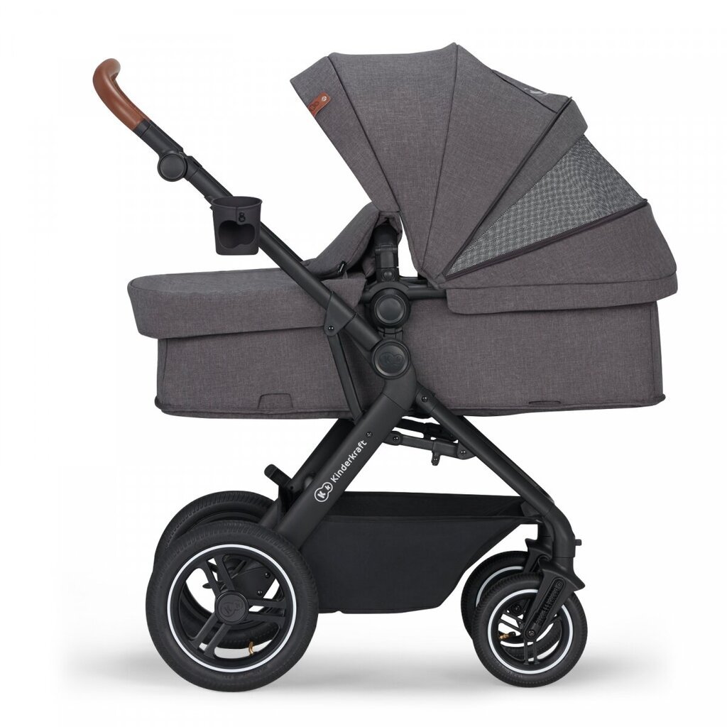 Universalus vežimėlis Kinderkraft B-Tour 3in1 Mink Pro, dark grey kaina ir informacija | Vežimėliai | pigu.lt